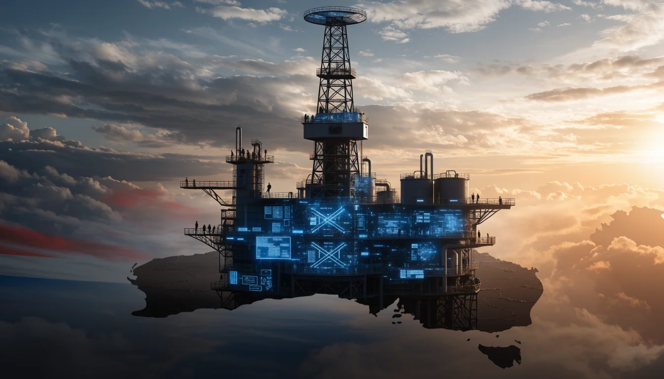 Offshore casino server farm above Australia map